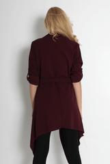 Caroline Wine Waterfall Jacket-Jackets