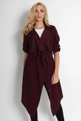 Caroline Wine Waterfall Jacket-Jackets
