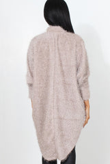 Carrie Grey Drooped Back Knitted Jumper-Knitwear