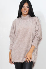 Carrie Grey Drooped Back Knitted Jumper-Knitwear
