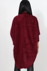 Carrie Wine Drooped Back Knitted Jumper-Knitwear