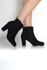 Casey Black Suede Tassel Boots-Boots