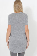 Cat Grey Zip Detail Top-Tops