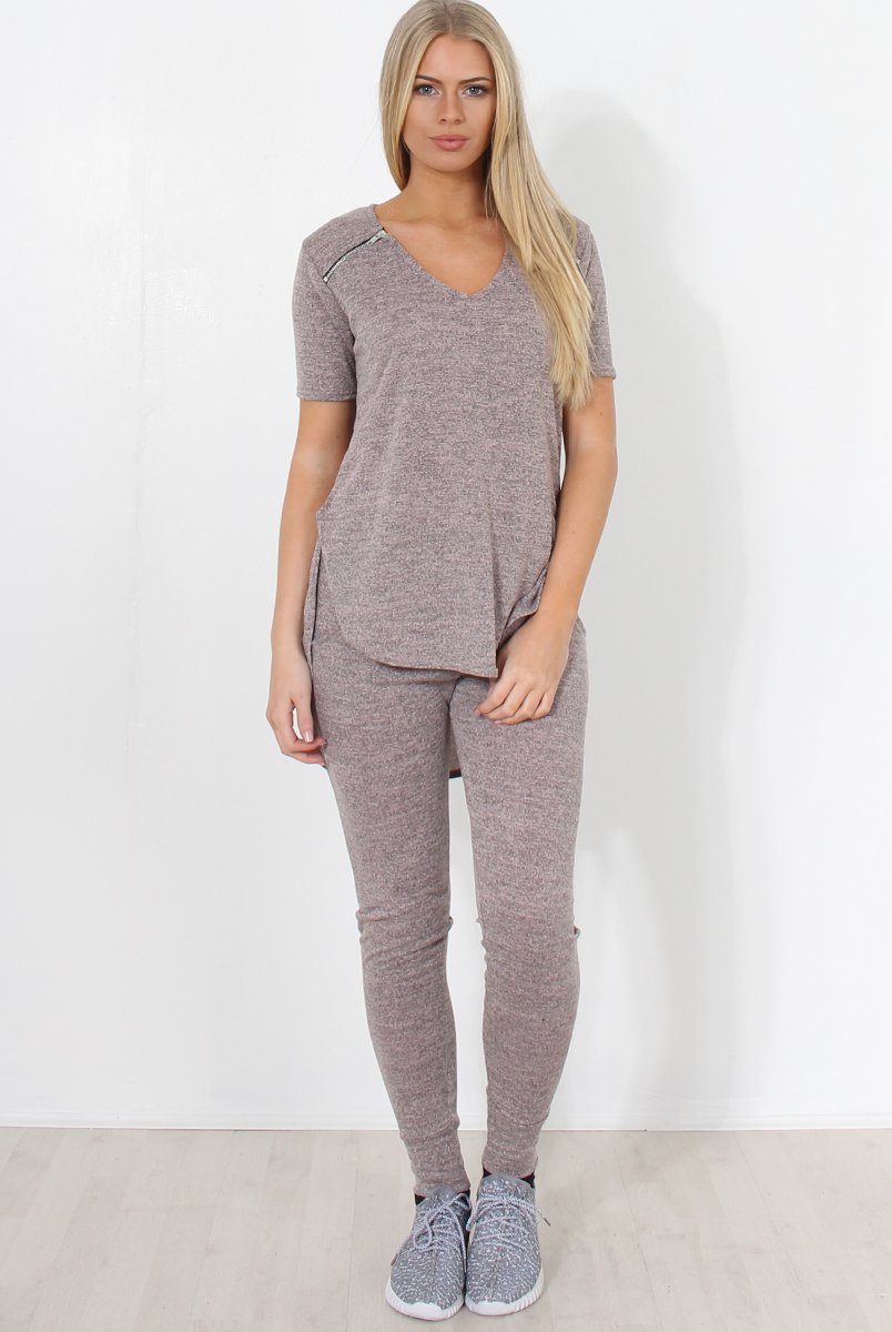 Cat Pink Zip Detail Top-Tops
