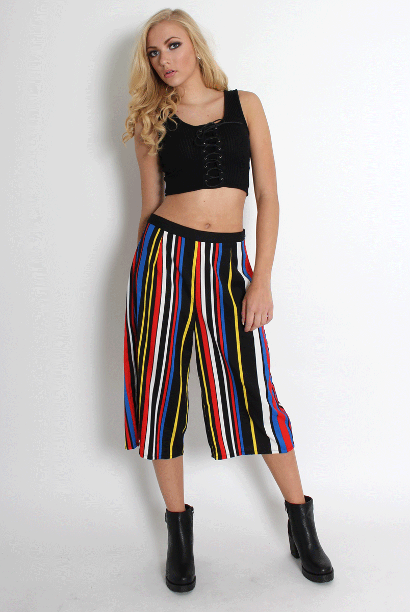 Catherine Striped CulotteTrousers-Trousers