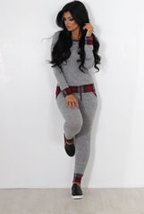 Cathie Grey Tartan Trim Loungewear-Loungewear