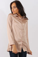 Champagne Satin Shirt - Alaina-Shirts
