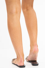 Champagne Western Buckle Sliders - Abiella-Sliders