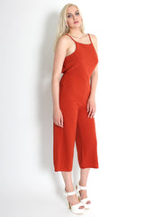 Chantelle Rust High Neck Culotte Jumpsuit-Jumpsuits