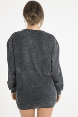 Charcoal Acid Wash Jumper Dress - Cheryl-Jumper