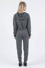 Charcoal Distressed Hoodie Tracksuit - Mollie-Tracksuits