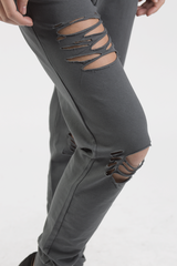 Charcoal Distressed Hoodie Tracksuit - Mollie-Tracksuits