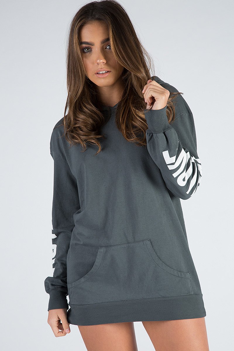 Charcoal 'My Love' Slogan Oversized Hoodie - Tish-Loungewear