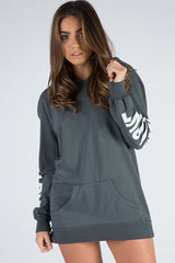Charcoal 'My Love' Slogan Oversized Hoodie - Tish-Loungewear