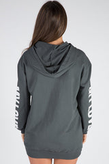 Charcoal 'My Love' Slogan Oversized Hoodie - Tish-Loungewear