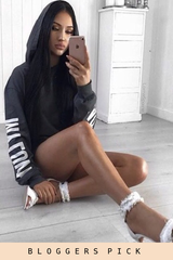 Charcoal 'My Love' Slogan Oversized Hoodie - Tish-Loungewear