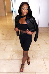 Charcoal Raw Hem Longline Denim Shorts - Melissa-Shorts