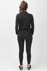 Charcoal Soft Cut Out Choker Neck Tracksuit - Lily-Tracksuits