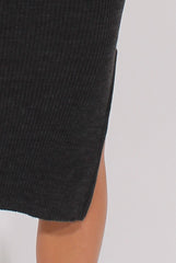 Charcoal Turtleneck Knitted Maxi Dress - Cece-Dresses