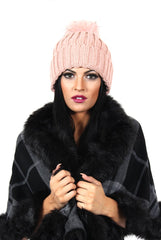 Charlie Pink Faux Fur Bobble Hat-Dresses