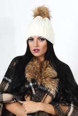 Charlie White Faux Fur Bobble Hat-Dresses