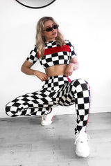Checker Board and Red Contrast Stripe Co-ord - Tianie-Co-ords