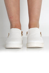 Chelsea White Snakeskin Skater Shoes-Shoes