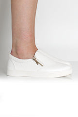 Chelsea White Snakeskin Skater Shoes-Shoes