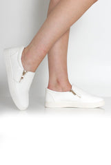Chelsea White Snakeskin Skater Shoes-Shoes