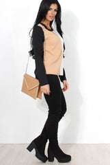 Chernice Nude Panel Top-Tops