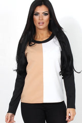 Chernice Nude Panel Top-Tops