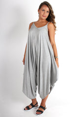 Chloe Grey Oversized Slouch Jumpsuit-Jumpsuits