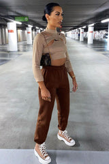 Chocolate Oversized Joggers - Erica-Joggers