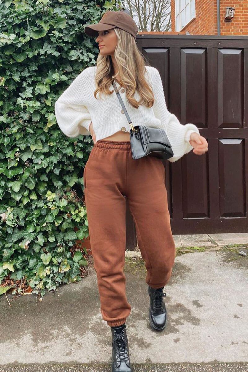 Chocolate Oversized Joggers - Erica-Joggers