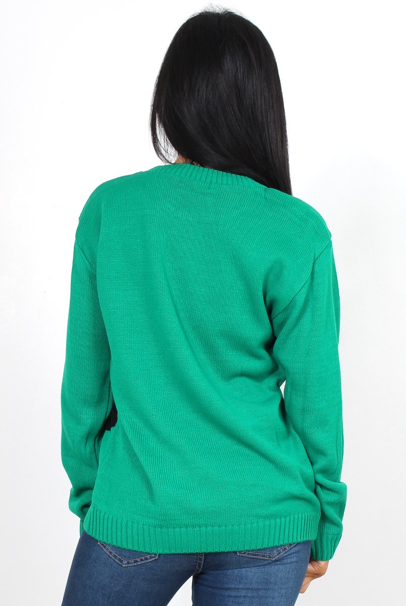 Chrissy Green Elf Christmas Jumper-Knitwear