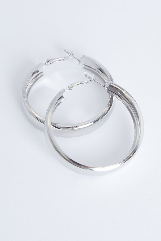 Chunky Silver Hoop Earrings - Aamilah