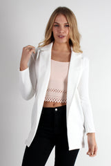 Clara White Blazer-Blazers