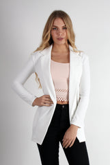 Clara White Blazer-Blazers
