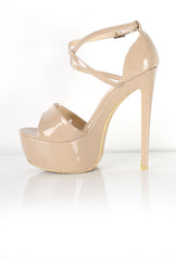 Clarie PU Strappy Platform Heels-Heels