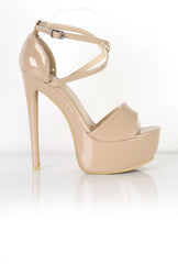 Clarie PU Strappy Platform Heels-Heels