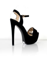 Clarie Suede Strappy Platform Heels-Heels