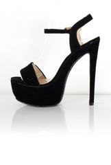 Clarie Suede Strappy Platform Heels-Heels