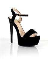 Clarie Suede Strappy Platform Heels-Heels