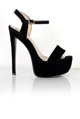 Clarie Suede Strappy Platform Heels-Heels