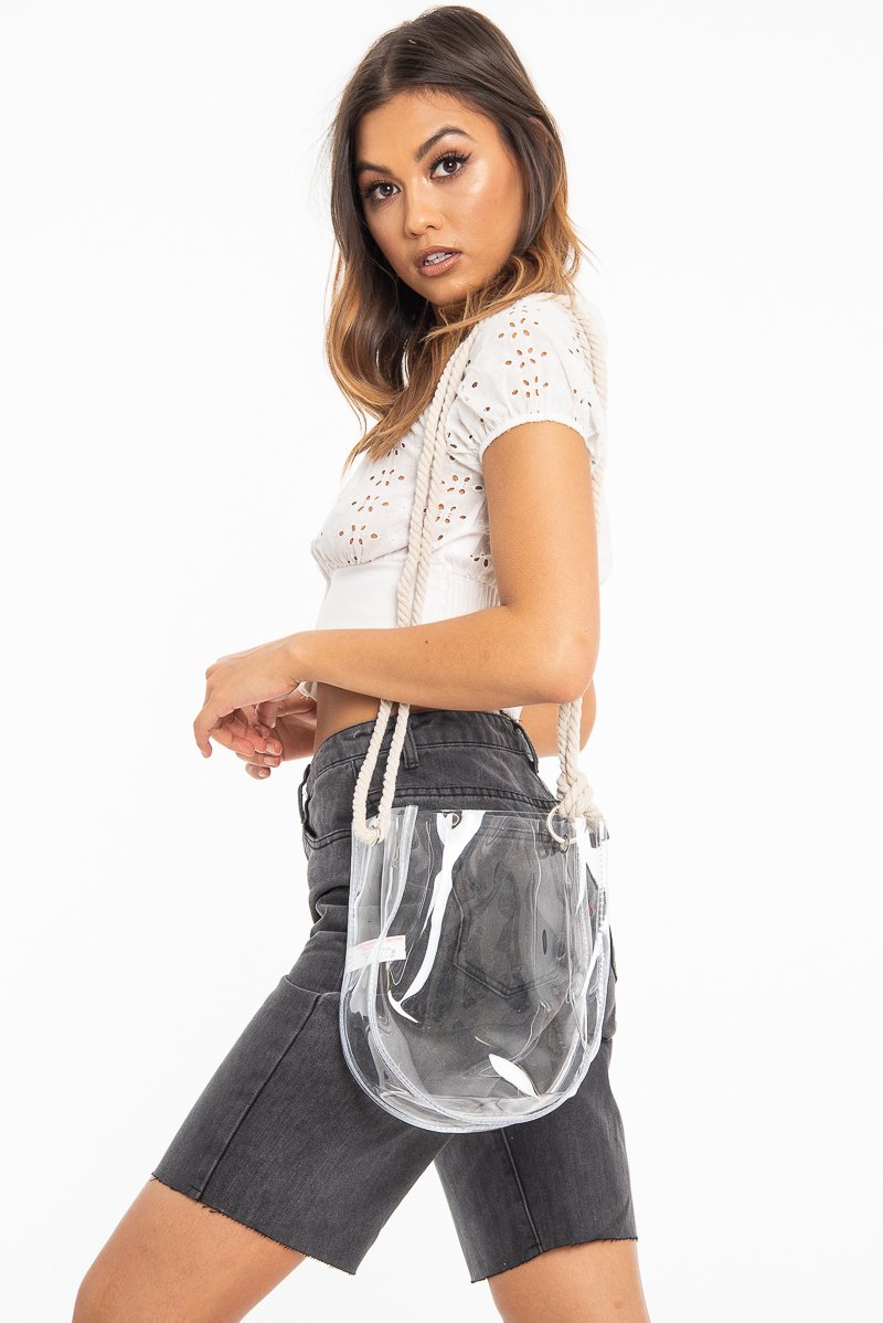 Clear Bag With Rope Style Strap - Tamyra-Bags