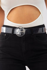 Clear Circle Buckle Belt - Rickie-Belts
