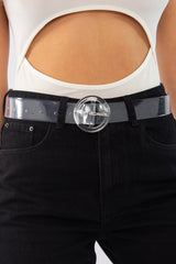 Clear Circle Buckle Belt - Rickie-Belts