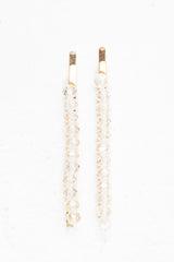 Clear Crystal Embellished Pack of 2 Hair Clips - Patrice-Hair