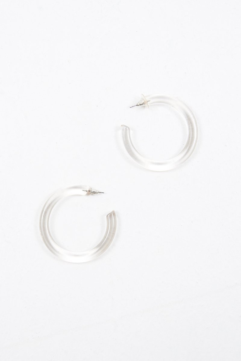 Clear Resin Hoop Earrings - Sylver-Jewellery
