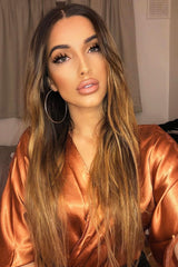 Copper Plunge Satin Bodysuit - Caelynn-Bodysuits